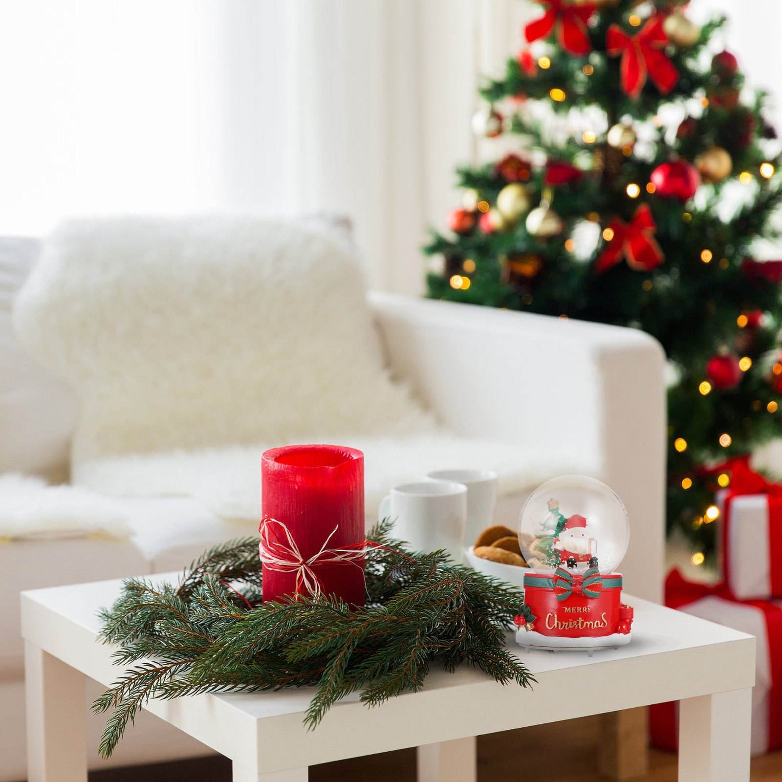 Boîte à musique de Noël Père N - Snow Globe Musical avis et prix