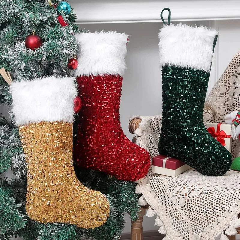 Chaussettes de Noël à sequins  - Christmas Stocking Hanging avis et prix