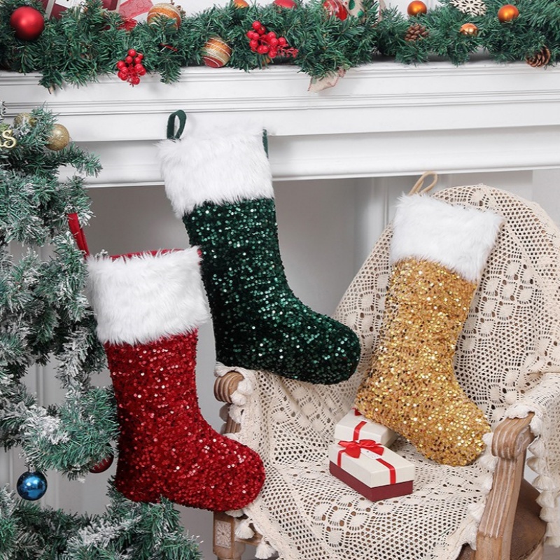 Chaussettes de Noël à sequins  - Christmas Stocking Hanging avis et prix