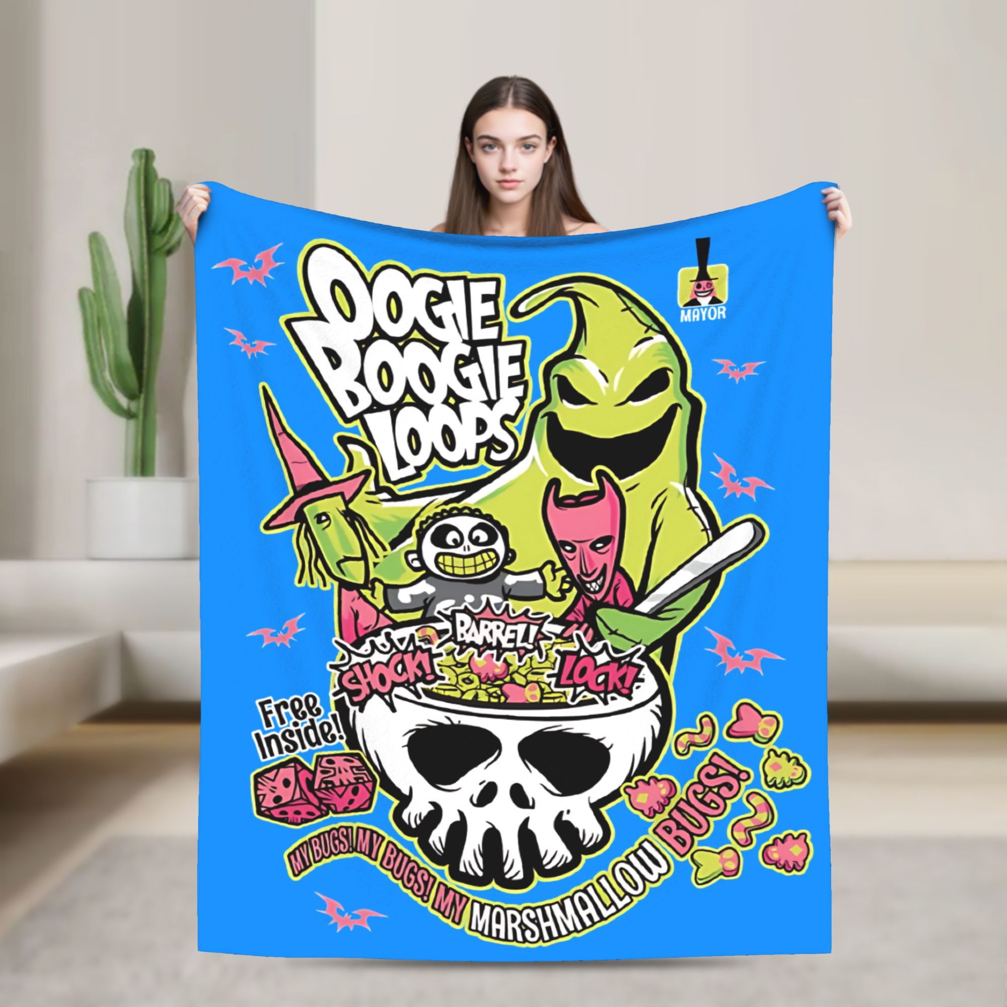 Oogie Boogie Loops Halloween L - Christmas Throw Blanket avis et prix